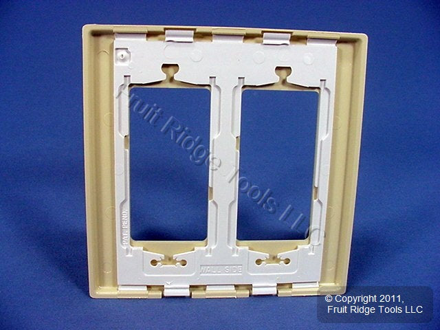 Leviton Ivory Decora Screwless 2-Gang Plastic Wallplate Cover GFCI Cover 80309-I