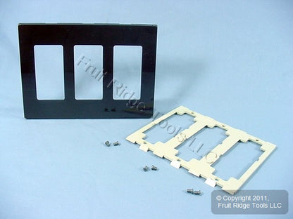 Leviton 80311 Brown 3-Gang Decora Screwless Snap-On Wallplate Covers Gfci 10pcs