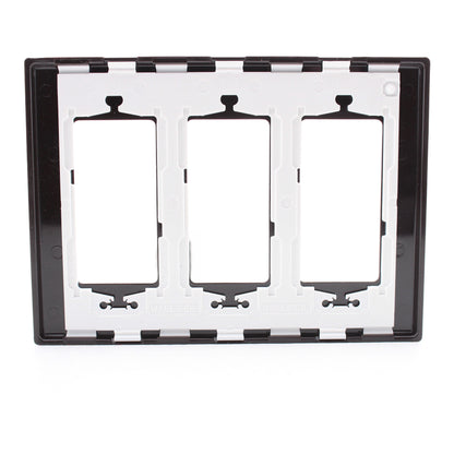 Leviton 80311 Brown 3-Gang Decora Screwless Wallplate Unbreakable Standard Cover