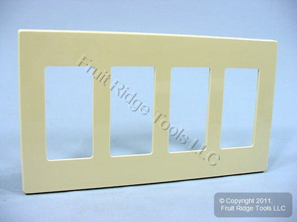 Leviton Ivory Decora Screwless 4-Gang Wallplates Gfci Gfi Cover 80312-I 10-Pack