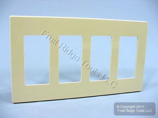 Leviton Ivory Decora Screwless 4-Gang Wallplates Gfci Gfi Cover 80312-I 10-Pack