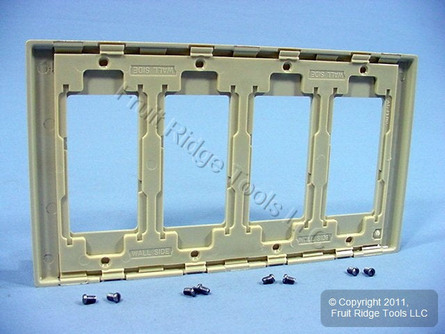 Leviton Ivory Decora Screwless 4-Gang Wallplates Gfci Gfi Cover 80312-I 10-Pack