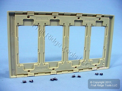 Leviton Ivory Decora Screwless 4-Gang Wallplates Gfci Gfi Cover 80312-I 10-Pack