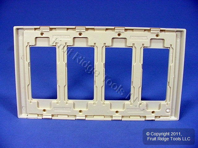 Leviton 80312-I Ivory 4-Gang 4-Decora Unbreakable Nylon Standard Wallplate Cover