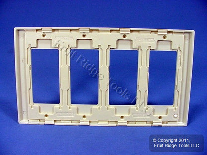 Leviton 80312-I Ivory 4-Gang 4-Decora Unbreakable Nylon Standard Wallplate Cover