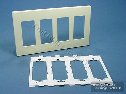 Leviton 80312-SA Almond 4-Gang 4-Decora GFI Unbreakable Standard Wallplate Cover