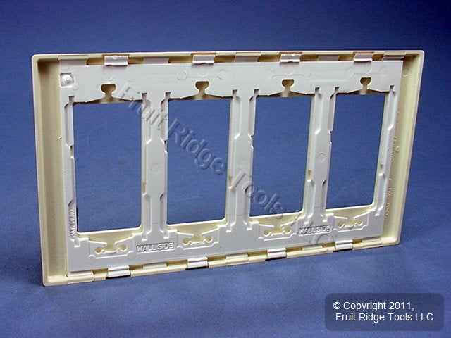 Leviton 80312-SA Almond 4-Gang 4-Decora GFI Unbreakable Standard Wallplate Cover