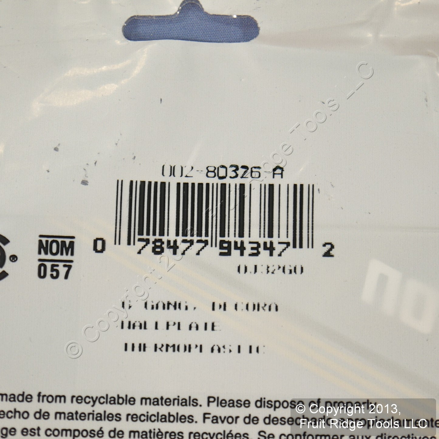 Leviton 80326-A Almond 6-Gang Decora Unbreakable Nylon Standard Wallplate Cover