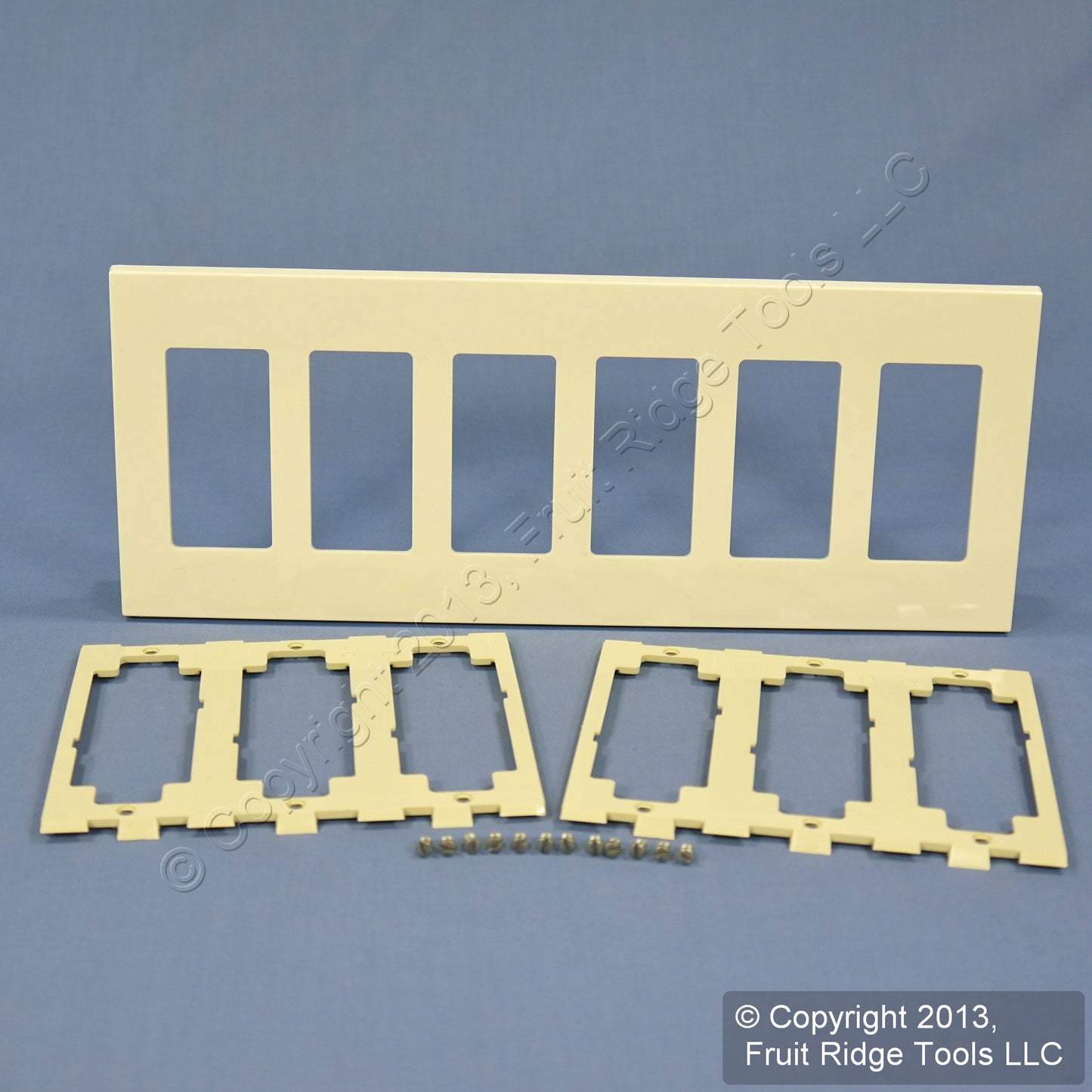Leviton 80326-A Almond 6-Gang Decora Unbreakable Nylon Standard Wallplate Cover