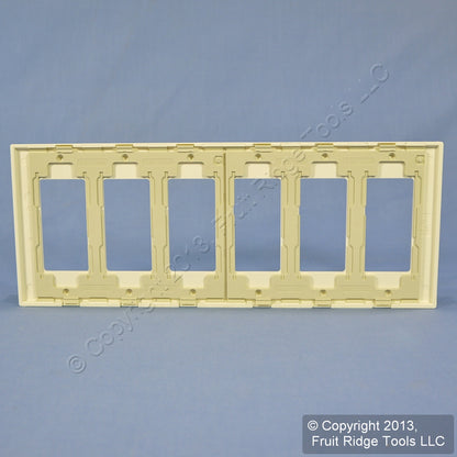 Leviton 80326-A Almond 6-Gang Decora Unbreakable Nylon Standard Wallplate Cover