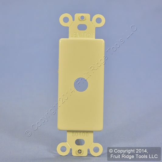 Leviton 80400-I Ivory 1-Gang Decora Telephone .406" Metal Wallplate Strap Mount