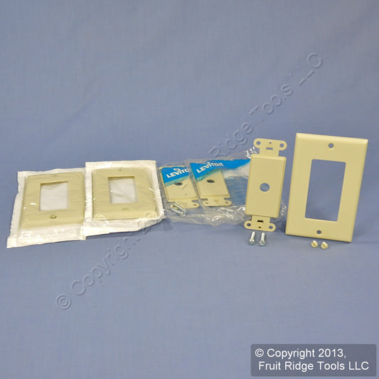 Leviton 80400-I Ivory 1-Gang Decora GFCI GFI Plastic Standard Wallplate Cover