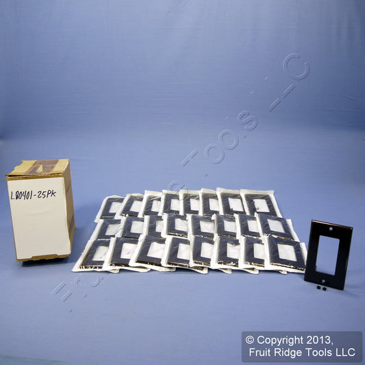 Leviton 80401 Brown 1-Gang Decora GFCI Plastic Standard Wallplate Covers 25pcs