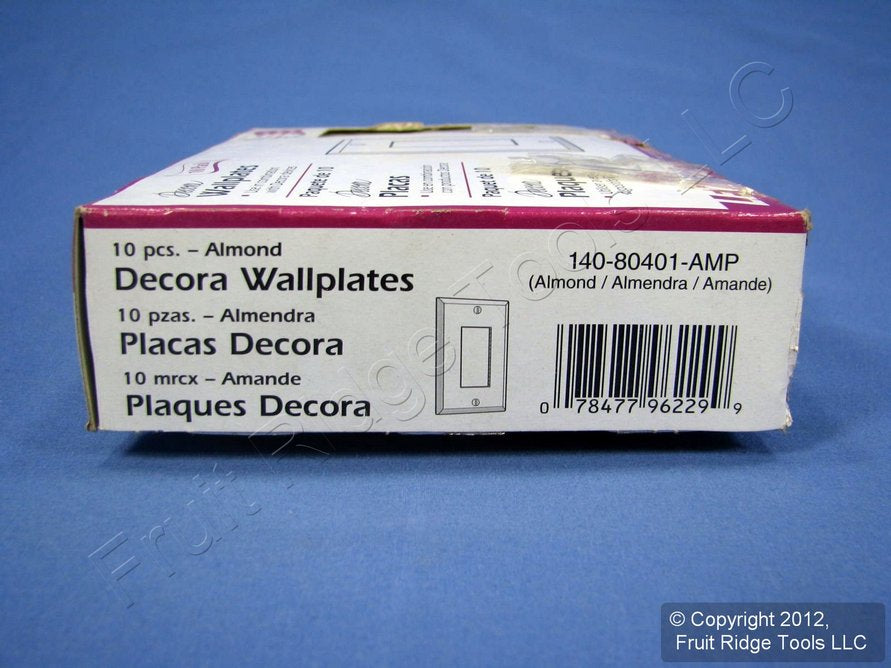 Leviton 80401-A Almond 1-Gang Decora Plastic Standard Wallplate Cover 10-pack