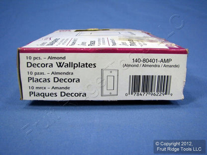 Leviton 80401-A Almond 1-Gang Decora Plastic Standard Wallplate Cover 10-pack