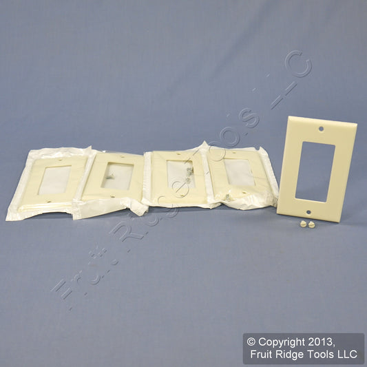 Leviton 80401-A Almond 1-Gang Decora GFCI Plastic Standard Wallplate Covers 5pcs