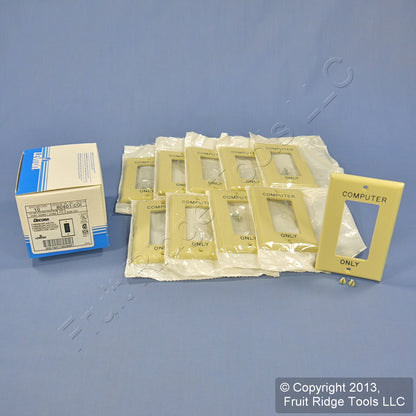 Leviton 80401-COI Ivory Decora Computer Only Nylon Wallplate GFCI Covers 10-Pack