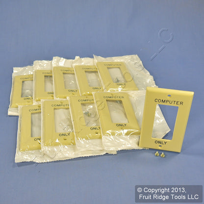 Leviton 80401-COI Ivory Decora Computer Only Nylon Wallplate GFCI Covers 10-Pack