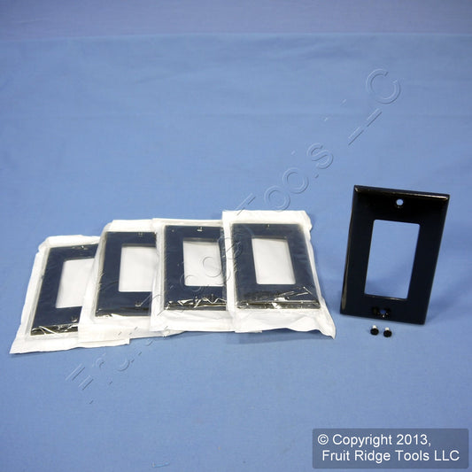 Leviton 80401-E Black 1-Gang Decora GFCI Wallplate Plastic Standard Covers 5pcs