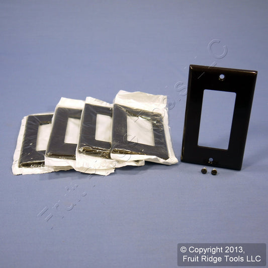 5 Leviton Brown 1-Gang Decora Gfi Gfci Plastic Thermoset Wallplate Covers 80401