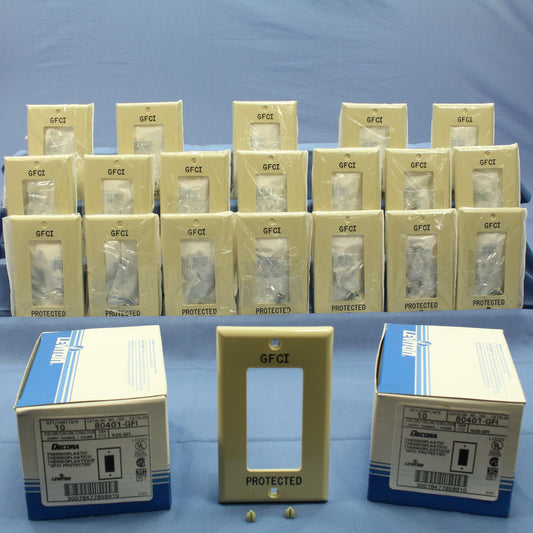 Leviton 80401-GFI Ivory 1-Gang Decora Unbreakable Nylon Wallplate Cover 20pcs