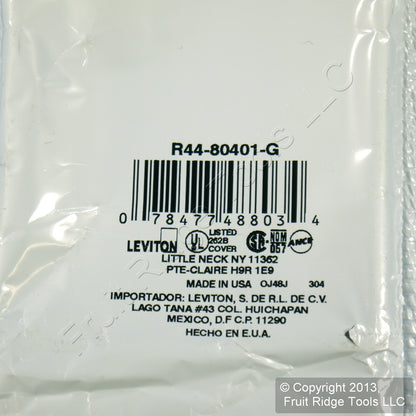 Leviton 80401-GY Gray 1-Gang Decora GFCI GFI Plastic Standard Wallplate Cover