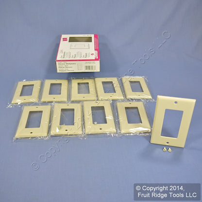 Leviton 80401-I Ivory 1-Gang Decora GFCI Plastic Standard Wallplate Covers 10pcs