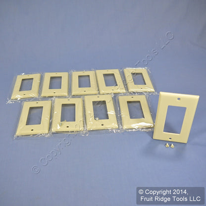 Leviton 80401-I Ivory 1-Gang Decora GFCI Plastic Standard Wallplate Covers 10pcs