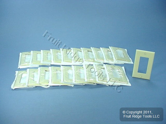 Leviton 80401-I Ivory 1-Gang Decora GFCI Plastic Standard Wallplate Covers 20pcs