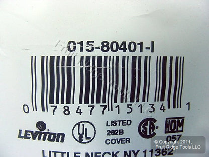 Leviton 80401-I Ivory 1-Gang Plastic Decora GFCI GFI Standard Wallplate Cover