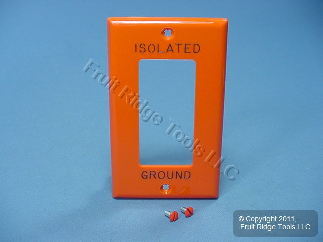 Leviton Orange Unbreakable Decora Isolated Ground Wallplate Gfci Cover 80401-IG