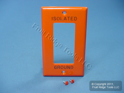 Leviton Orange Unbreakable Decora Isolated Ground Wallplate Gfci Cover 80401-IG