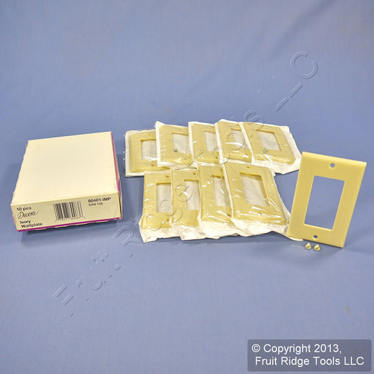 10 Ivory Leviton 1-Gang Decora Gfi Gfci Cover Wallplates Faceplate 80401-IMP