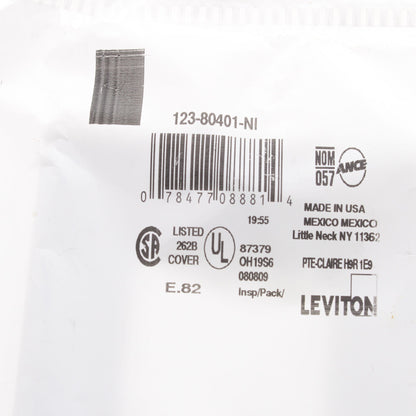 Leviton 80401-NI Ivory 1-Gang Decora Unbreakable Nylon Standard Wallplate Cover