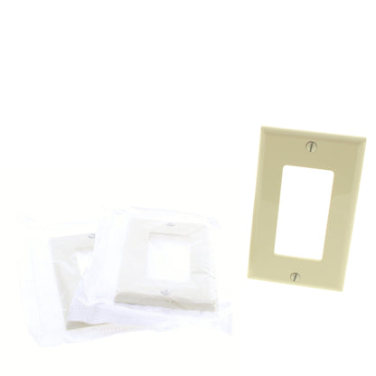 3 Leviton Ivory Decora Unbreakable Wallplates Nylon Covers GFCI GFI 80401-NI