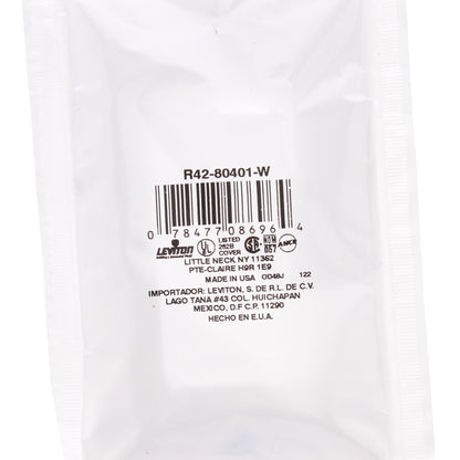 Leviton 80401-W White 1-Gang Decora Gfi Gfci Cover Thermoset Plastic Wallplate