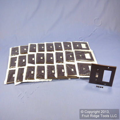 Leviton 80405 Brown 2-Gang Toggle Decora Plastic Standard Wallplate Cover 25pcs