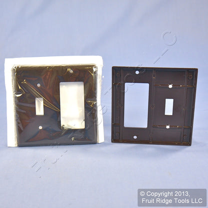 Leviton 80405 Brown 2-Gang Toggle Decora Plastic Standard Wallplate Cover 25pcs