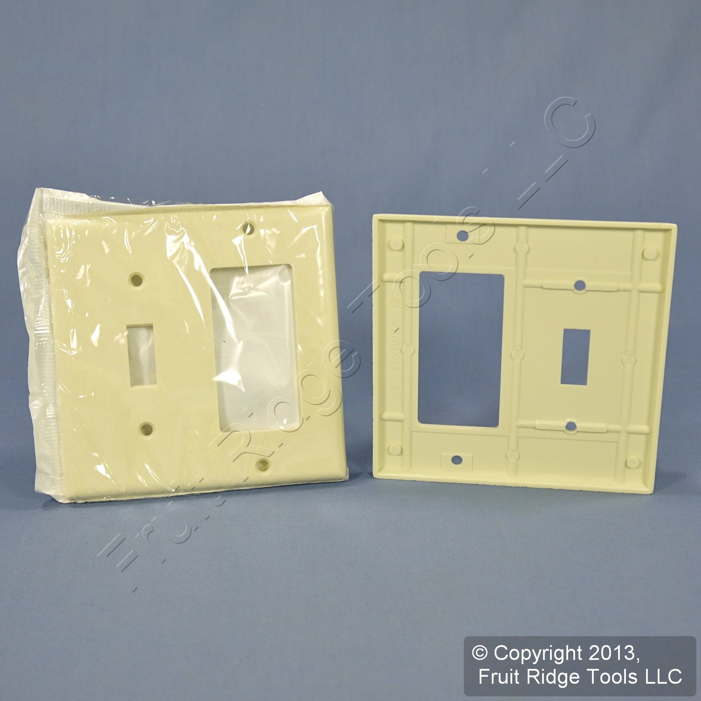 Leviton 80405-A Almond 2-Gang Toggle Decora Plastic Standard Wallplates 25pcs