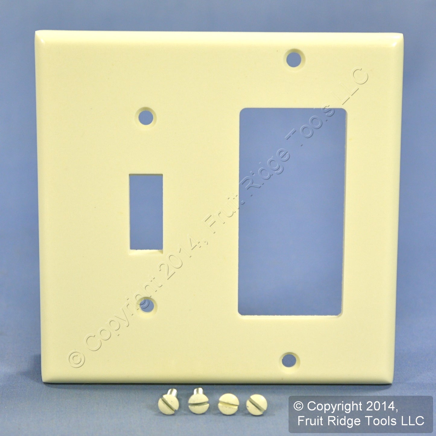 Leviton 80405-A Almond 2-Gang Toggle Decora GFI Plastic Standard Wallplate Cover