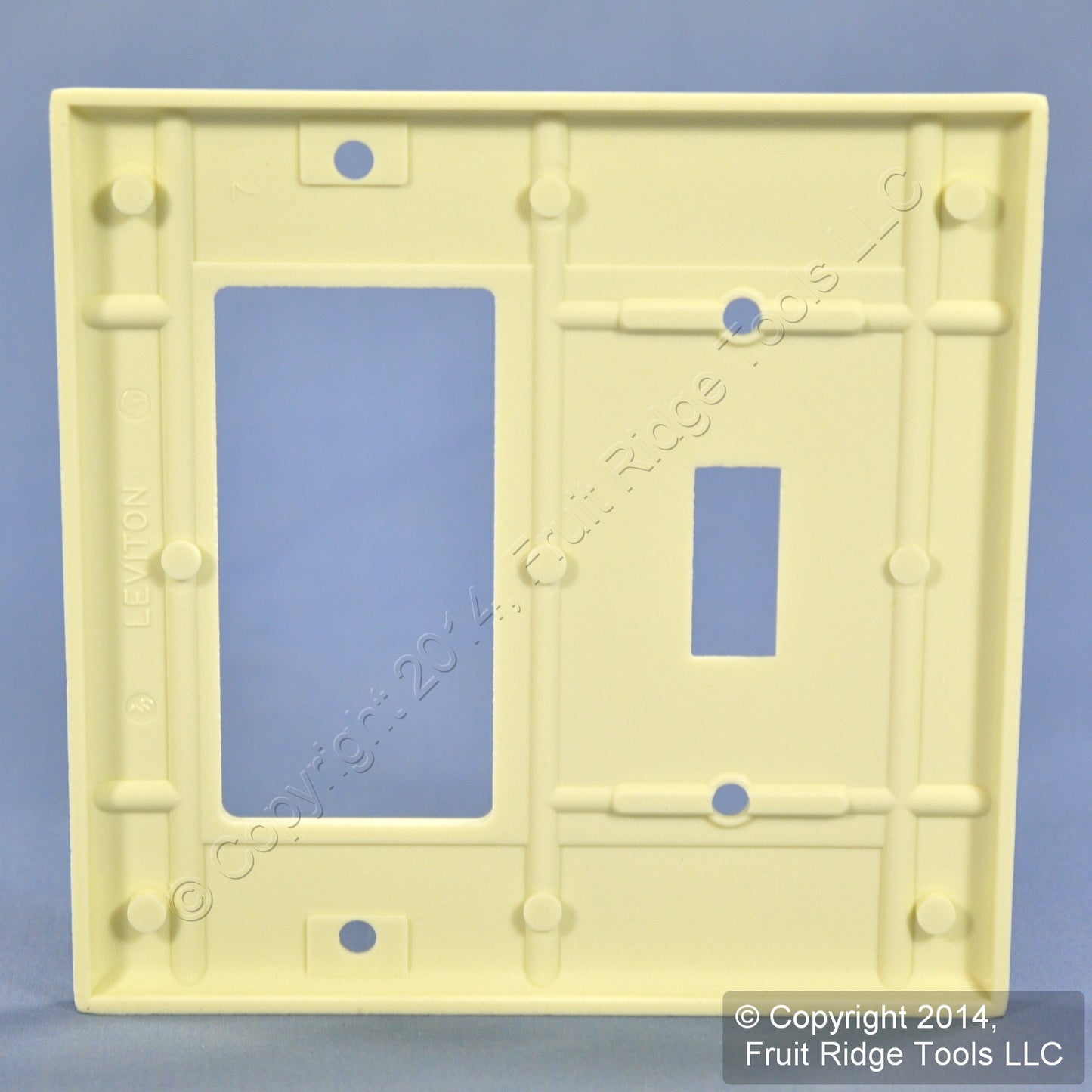 Leviton 80405-A Almond 2-Gang Toggle Decora GFI Plastic Standard Wallplate Cover