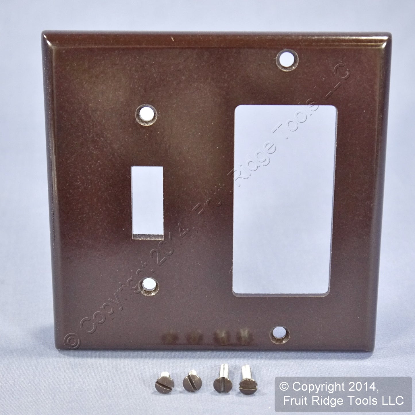 Leviton 80405 Brown 2-Gang Toggle Switch Decora GFCI Plastic Standard Wallplate