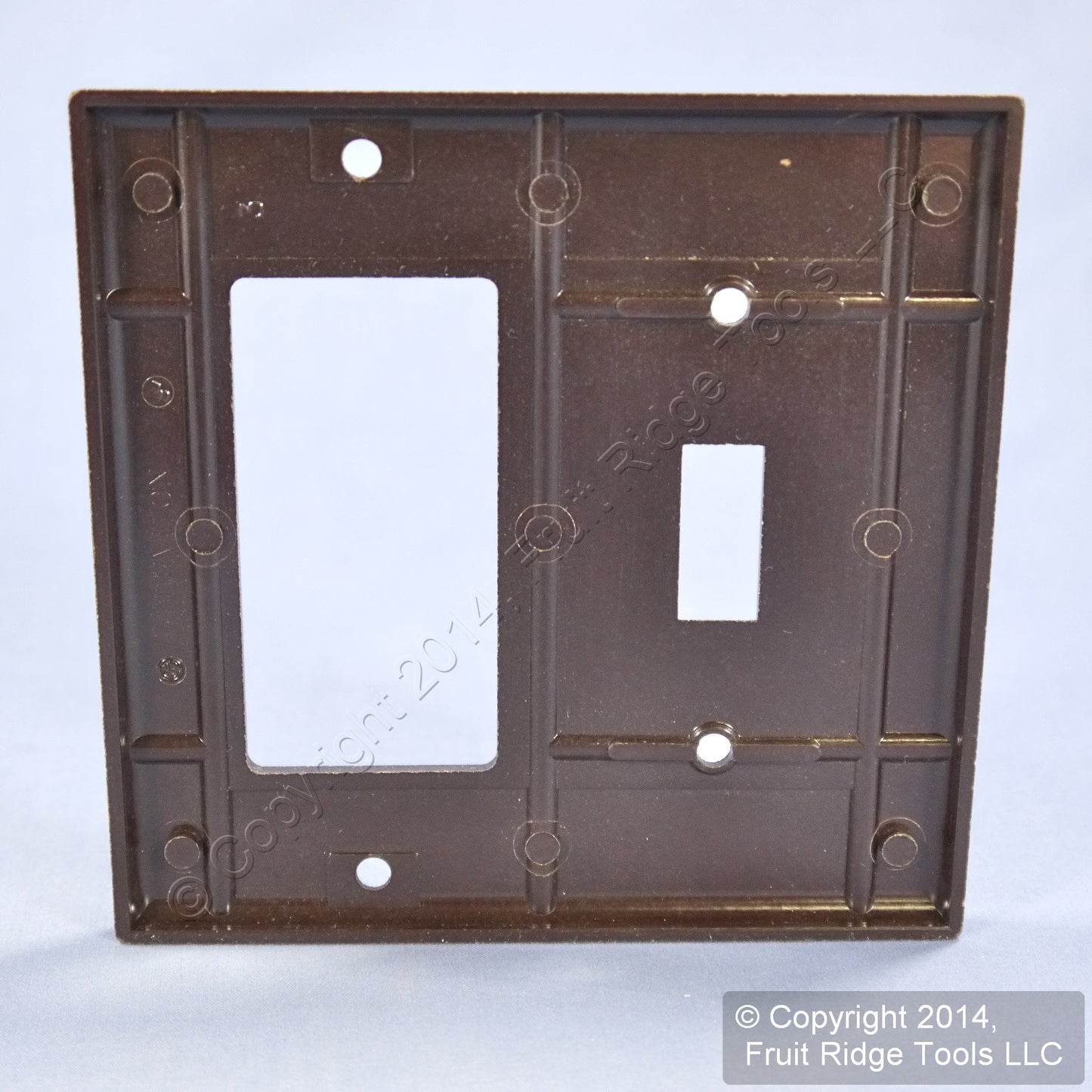 Leviton 80405 Brown 2-Gang Toggle Switch Decora GFCI Plastic Standard Wallplate