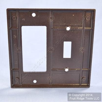 Leviton 80405 Brown 2-Gang Toggle Switch Decora GFCI Plastic Standard Wallplate