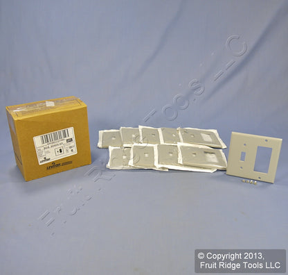 Leviton 80405-GY Gray 2-Gang Toggle Decora Plastic Standard Wallplate Cover 10pc