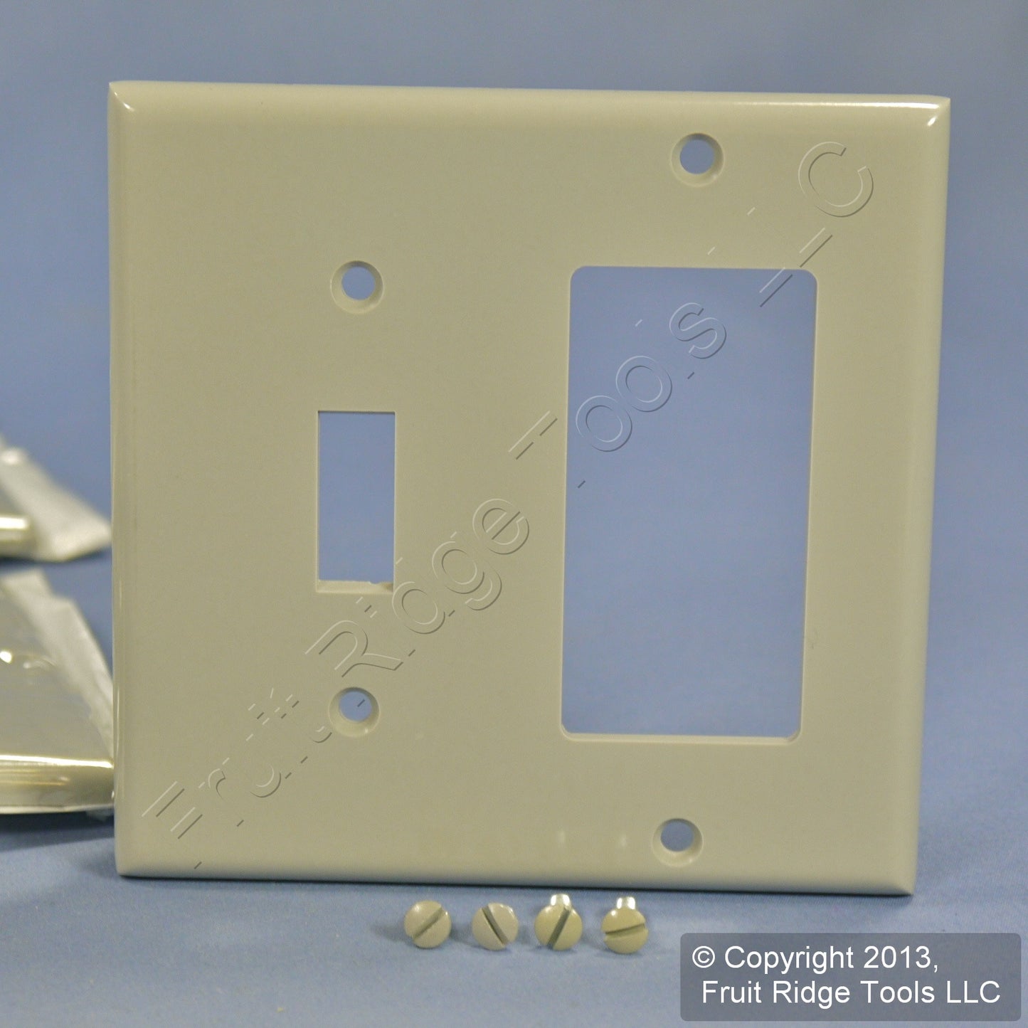 Leviton 80405-GY Gray 2-Gang Toggle Decora Plastic Standard Wallplate Cover 10pc