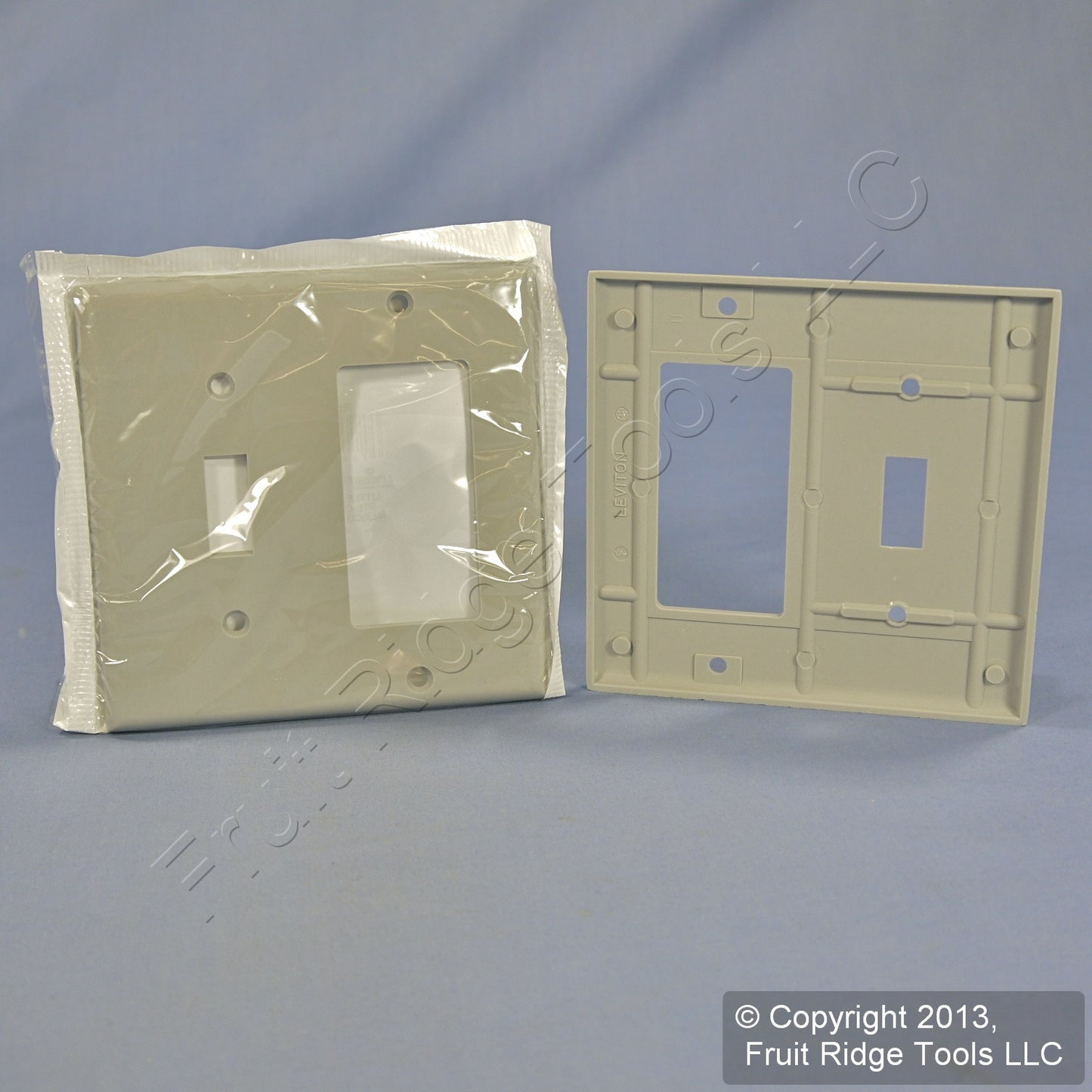 Leviton 80405-GY Gray 2-Gang Toggle Decora Plastic Standard Wallplate Cover 10pc