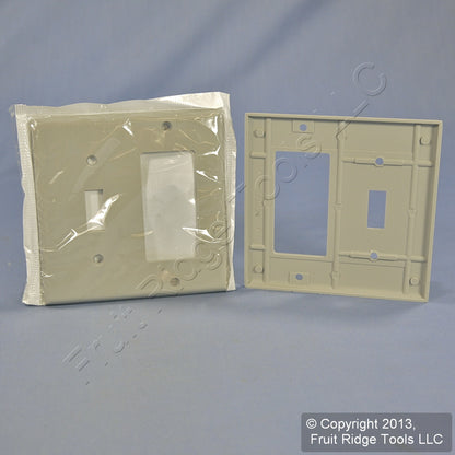 Leviton 80405-GY Gray 2-Gang Toggle Decora Plastic Standard Wallplate Cover 10pc