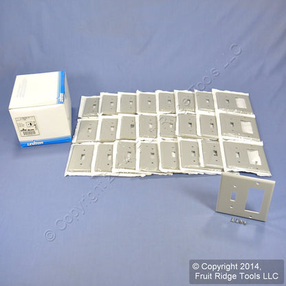 Leviton 80405-GY Gray 2-Gang Toggle Decora Plastic Standard Wallplate Cover 25pc
