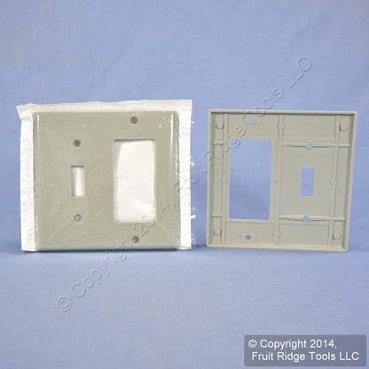 Leviton 80405-GY Gray 2-Gang Toggle Decora Plastic Standard Wallplate Cover 25pc